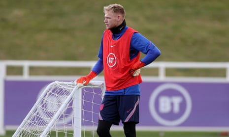 Aaron Ramsdale in training with England