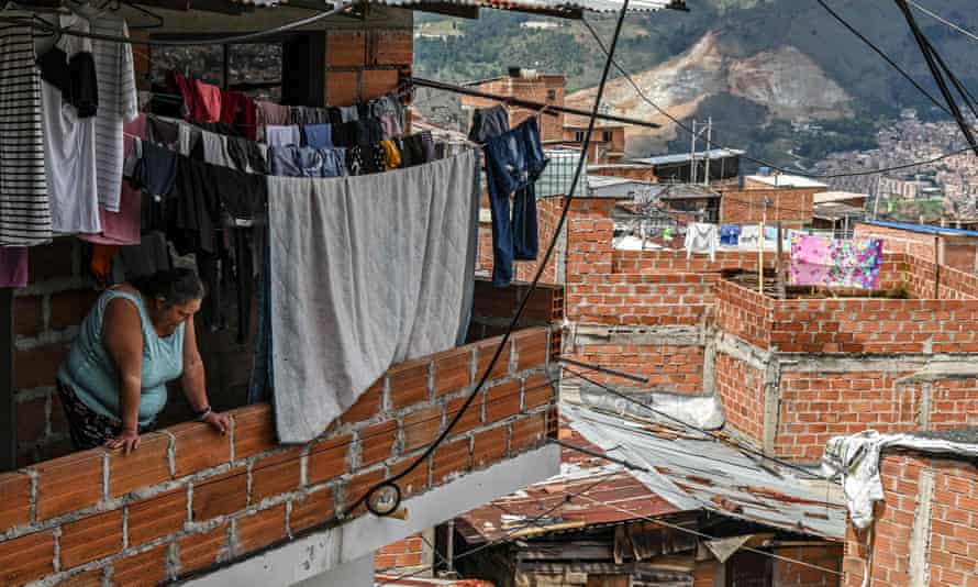 A slum on the outskirts of Medellin, Colombia.  The country is one of the most unequal in the world.