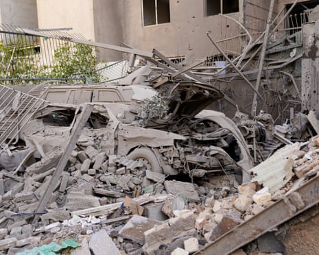 Wreckage in the aftermath of a US-Israeli strike on Tehran