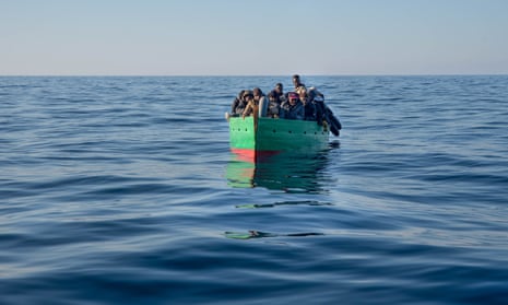 People from sub-Saharan Africa crammed into a boat  brought to safety by a Spanish NGO rescue vessel in the Mediterranean in February.