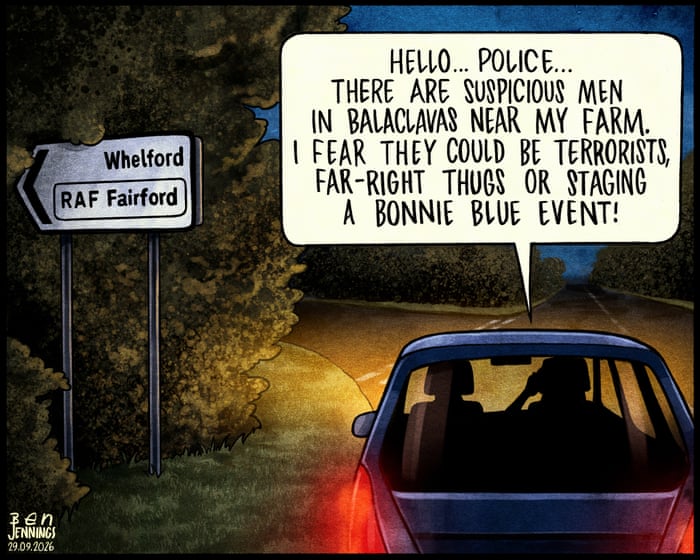 Ben Jennings on the suspected terror plot at RAF Fairford – cartoon