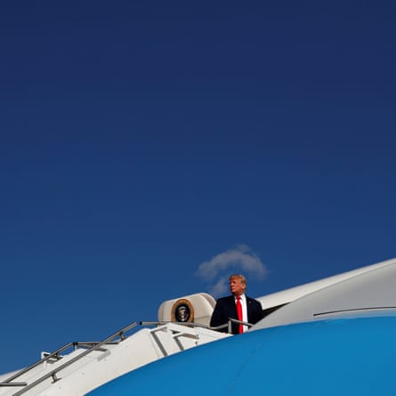 Donald Trump boards Air Force One at Morristown airport in New Jersey