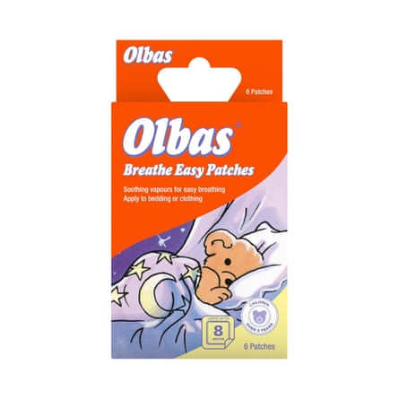 A packet of Olbas Breathe Easy Patches.