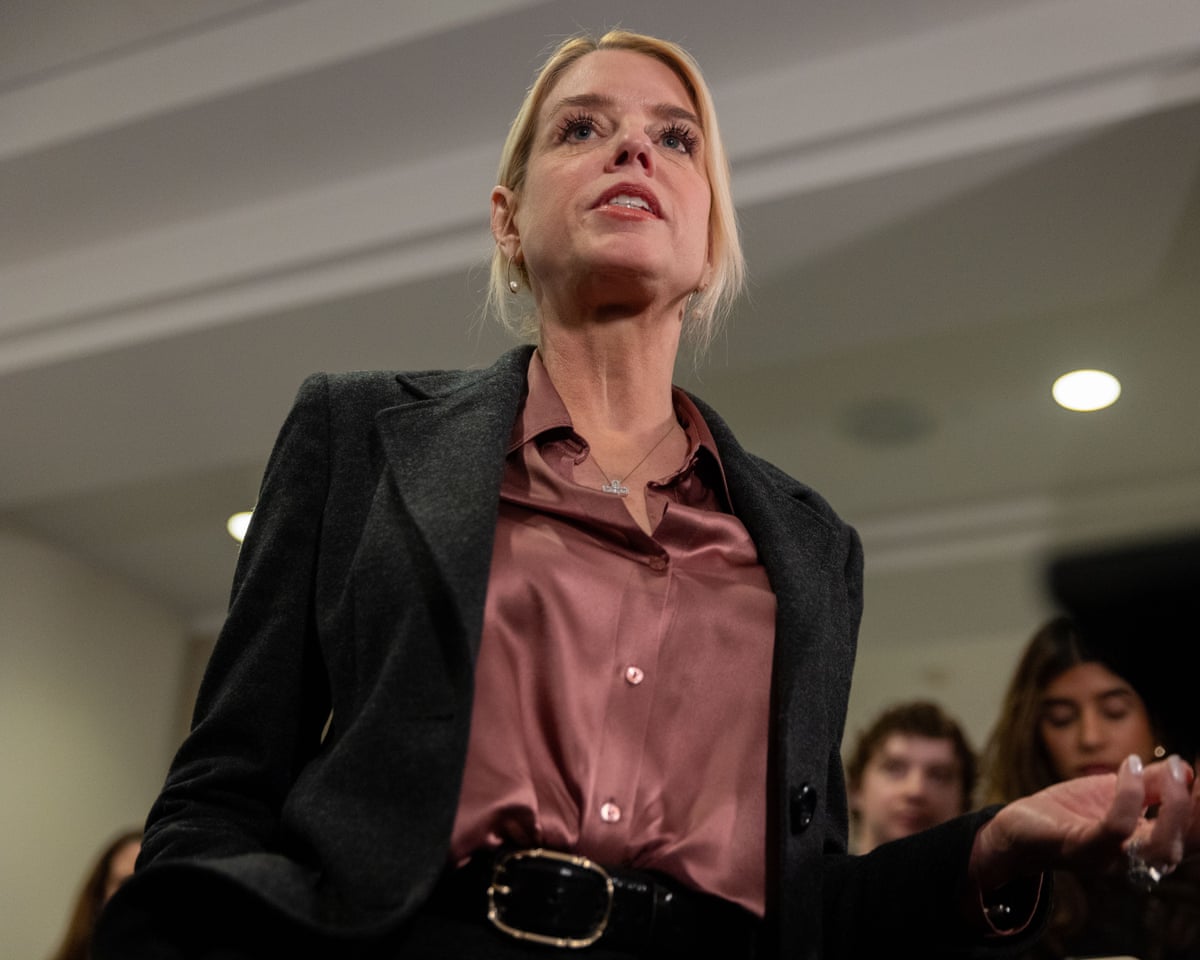 Democrats walk out in protest over 'outrageous fake' Epstein briefing from Pam Bondi | Pam Bondi | The Guardian