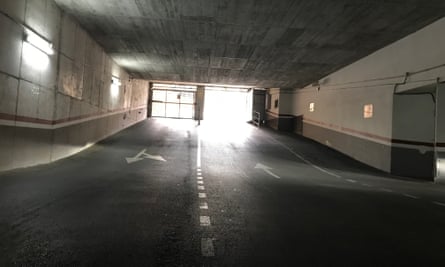 The underground carpark where Kuzminov was shot six times.