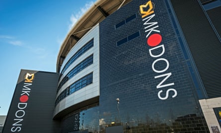 The MK Dons stadium is built from black granite