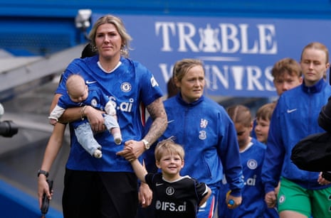 Chelsea's Millie Bright leads out the team.