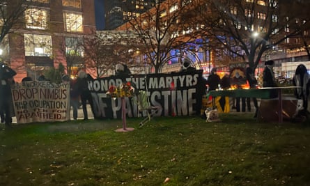 Google employees hold a vigil for Mai Ubeid outside the New York City campus.