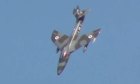 Hawker Hunter jet before it crashed