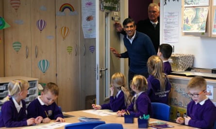 Rishi Sunak during a visit to a school on Thursday