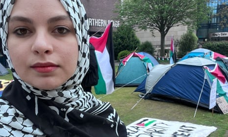 Hala Hanina, a Palestinian student who has been involved in protests at Newcastle University