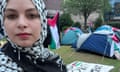 Hala Hanina, a Palestinian student who has been involved in protests at Newcastle University