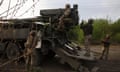 UKRAINE-RUSSIA-WAR-CONFLICT<br>Gunners from 43rd Separate Mechanized Brigade of the Armed Forces of Ukraine prepare to fire at Russian position with a 155 mm self-propelled howitzer 2C22 "Bohdana", in the Kharkiv region, on April 21, 2024, amid the Russian invasion in Ukraine. (Photo by Anatolii STEPANOV / AFP) (Photo by ANATOLII STEPANOV/AFP via Getty Images)