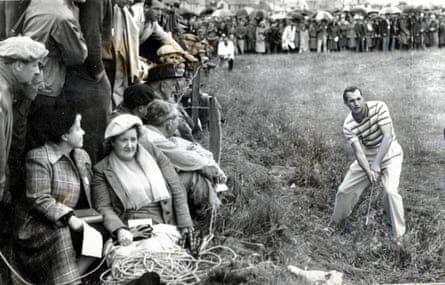 Max Faulkner plays out of the rough on his way to victory in the 1951 Open at Portrush.