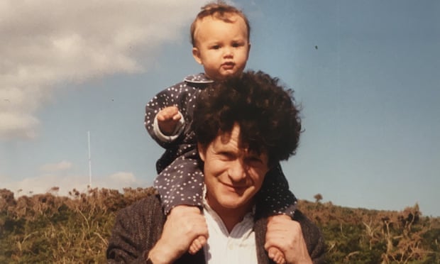 Charlie Gilmour as a baby on the shoulders of his father, Heathcote Williams