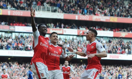 Danny Welbeck, left, enjoys scoring against his old club at the Emirates.