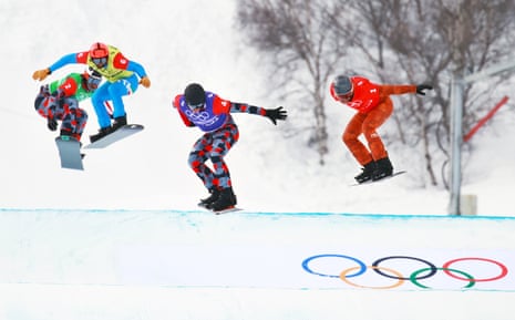 Alessandro Haemmerle (C) leads the charge on his way to a gold medal.