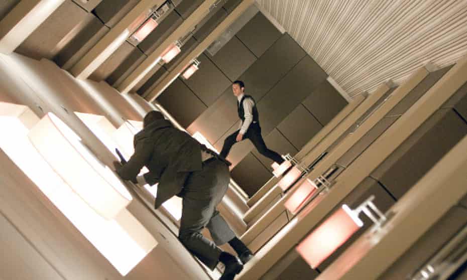 The world turned turned upside down ... a still from the movie Inception.