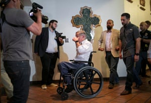 El Paso, US
Texas governor, Greg Abbott, feels emotional after a candlelight vigil at St Pius X Roman Catholic church. Twenty people were confirmed killed and more than 25 injured earlier in the day by a lone gunman at a Walmart at the Cielo Vista Mall