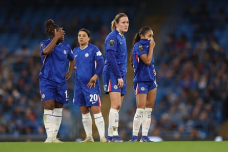 Wieke Kaptein of Chelsea looks on during the Women’s Super League against Manchester City.