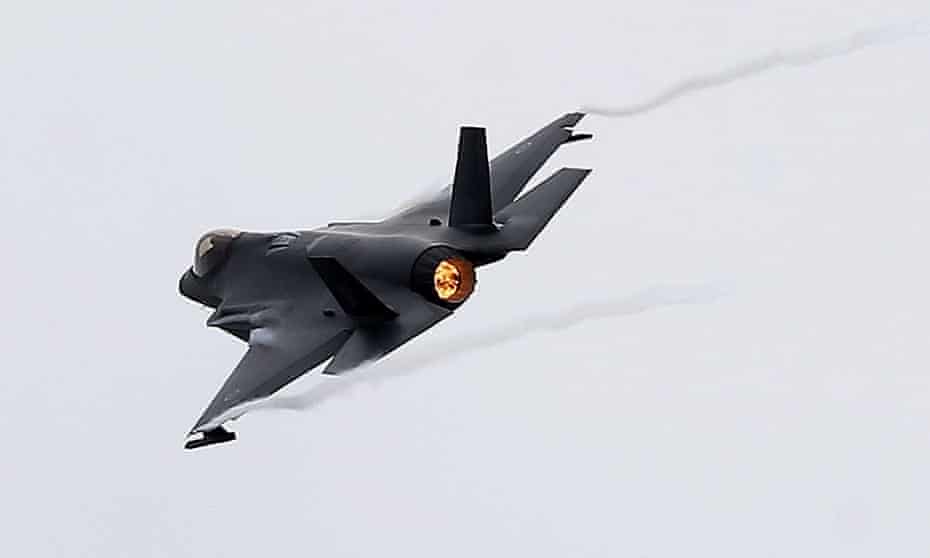 An F-35 fighter jet near Newcastle in February 2021.