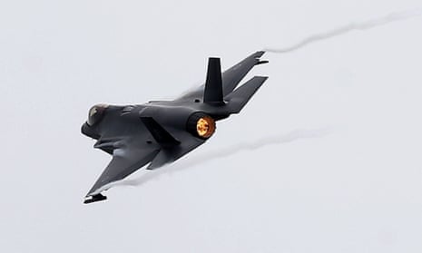 An F-35 fighter jet near Newcastle in February 2021.