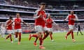 Kai Havertz celebrates scoring Arsenal’s third goal against Tottenham