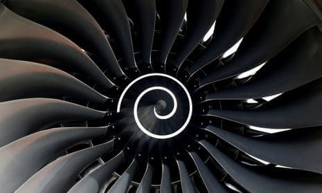 Rolls-Royce engine of the first Fiji Airways A350 XWB airliner is seen at the aircraft builder's headquarters of Airbus near Toulouse, France, in 2019
