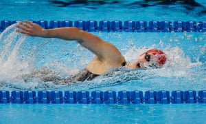 Katie Ledecky during the women’s 400m freestyle preliminary heats in the US Olympic swimming team in June.