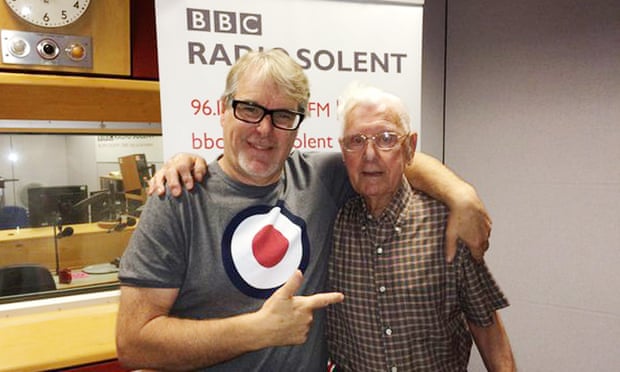 Pernsioner Bill Palmer (right) with BBC Radio Solent presenter Alex Dyke