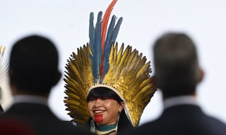 Indigenous deputy, Célia Xakriabá, during the inauguration ceremony.