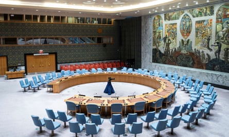 The UN security council chamber in New York.