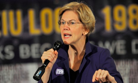Elizabeth Warren speaks in New Hampshire on 13 November. 