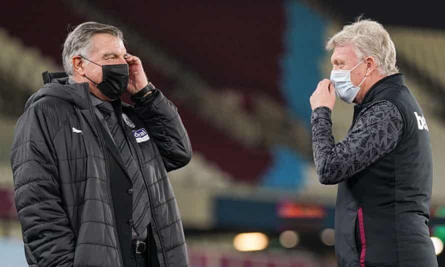 David Moyes with Sam Allardyce before West Ham’s 2-1 win against West Brom
