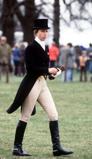 It would be remiss not to include an equestrian look in an appreciation of Princess Anne’s style. Seen here in full dressage glory at the Badminton Horse Trials in 1979.