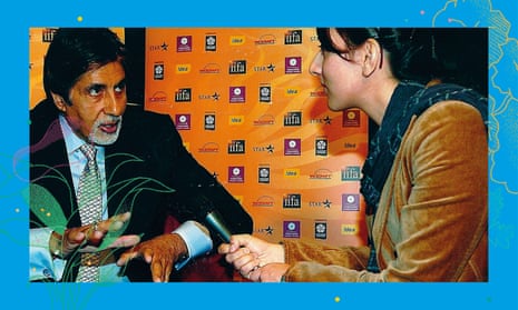 Saima Mir meeting film star Amitabh Bachchan.