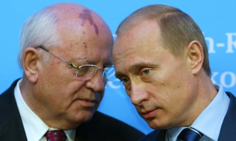 Gorbachev and Putin: representing two eras of Soviet and Russian history.