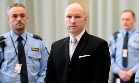 Anders Breivik in court in Skien, Norway, in March.