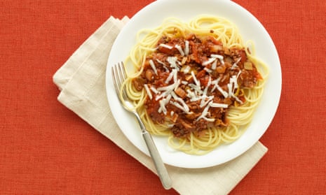 According to Carluccio, spag bol does not exist in Italy, where ragu al bolognese is served over tagliatelle and made ‘without any herbs whatsoever’ – and without chocolate or instant coffee grains either.
