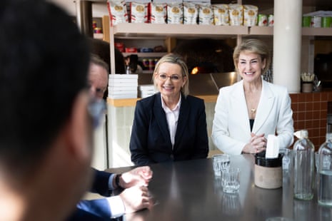 Sussan Ley and Michaelia Cash attend a roundtable meeting with hospitality business owners in Perth last week