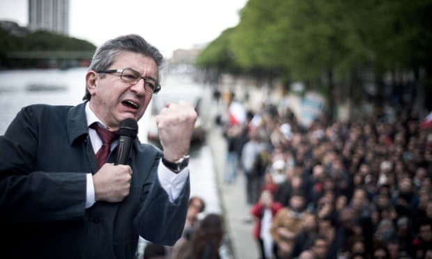 Jean-Luc Mélenchon campaigning in Paris.