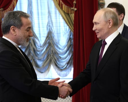 Abbas Araghchi and Vladimir Putin.