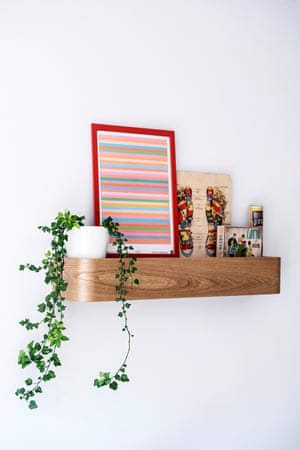 Detail of picture frame on shelf