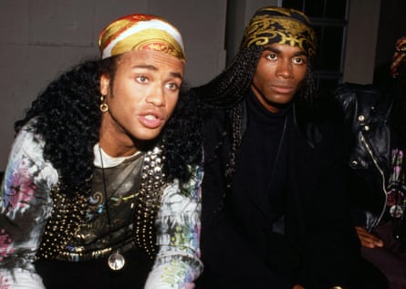 Milli Vanilli at their infamous press conference in November 1990.