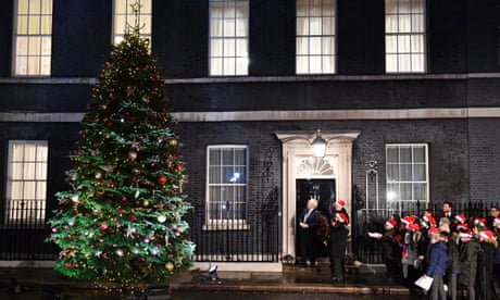 Boris Johnson switches on Christmas lights at No 10