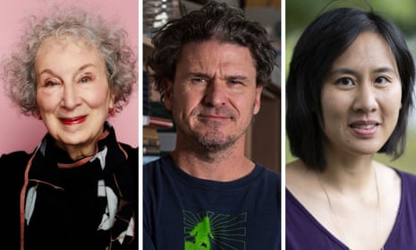 (from left) Margaret Atwood, Dave Eggers and Celeste Ng.