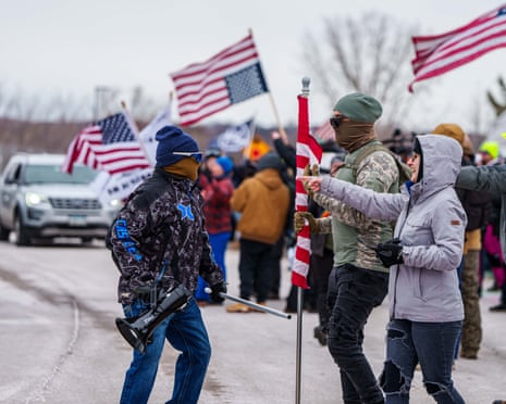 Protesters engaged in standoff with ICE and Border Patrol agents at 1 Federal Drive, headquarters of ICE near MSP airport. GREG BOVINO briefly made an appearance before the agents tackled and tear gassed protestors for being in the road.