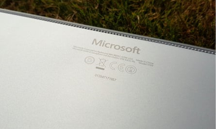 The Microsoft logo stamped on the back.