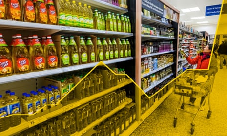 England, London, Supermarket Display of Cooking Oils