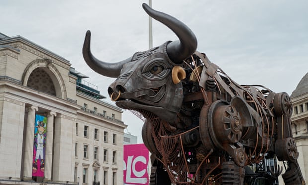 Raging Bull on display in Centenary Square, Birmingham.